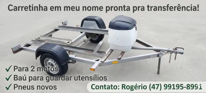 Carretinha / Reboque para 2 Motos