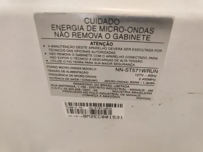 Microondas com defeito