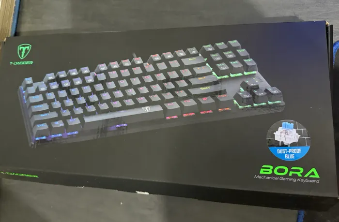 Teclado Mecânico Gamer T-Dagger Bora Switch Blue (Completo na Caixa)