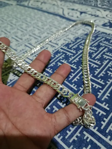 Cordão banhado a prata, 10 Milímetros, 70 centímetros