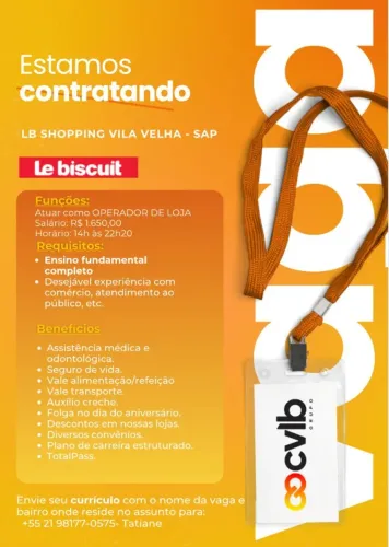 OPERADOR DE LOJA - SHOP VILA VELHA