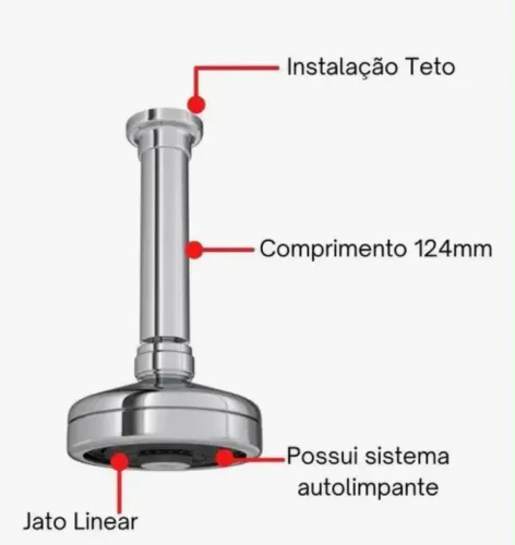 Chuveiro com tubo teto deca (novo)