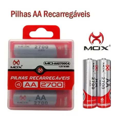 Pilha Recarregável AA 2700mAh Mox
