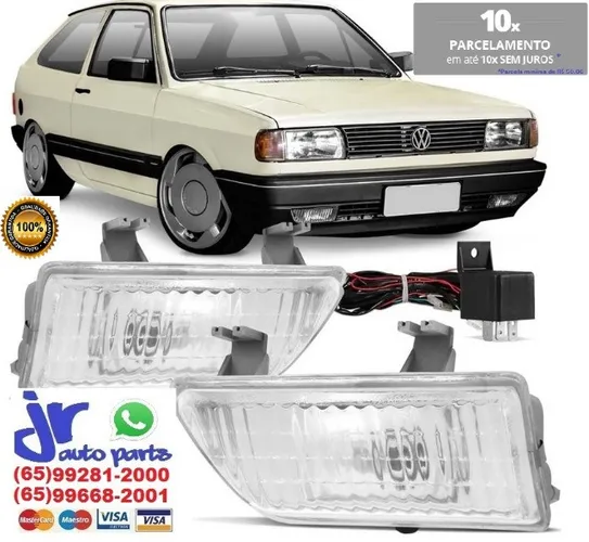 Kit Farol Milha Gol G1 1987 a 1994 Auxiliar Neblina