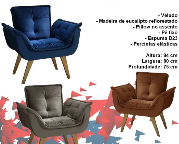 Sala escritório poltrona veludo