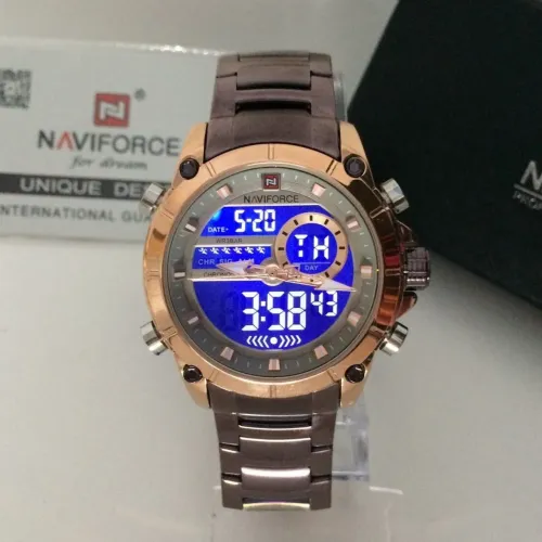 Relógio Naviforce Luxo /militar/Aço Inox /100% Funcional/Fundo LED/original/Prova Dágua 