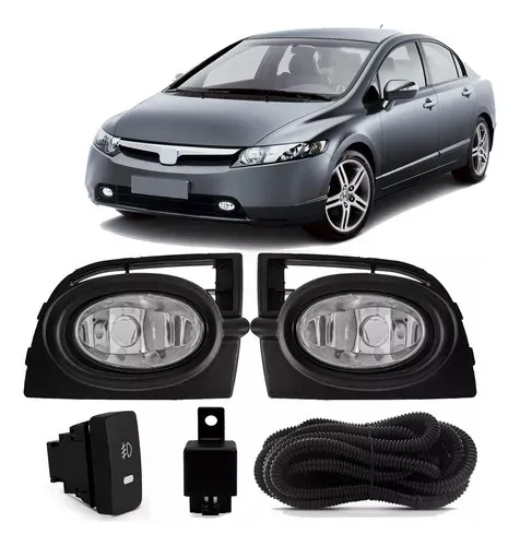 KIT MILHA CIVIC 06/08 MOLDURA PRETA BOTAO MODELO ORIGINAL 