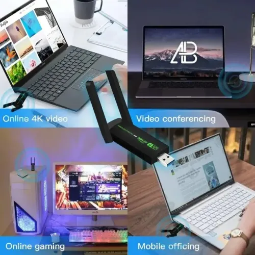 Adaptador Wifi Usb de banda dupla, 1300Mbps, 2.4G, 5Ghz, Dongle Wifi, 802.11Ac  COD-AP178 