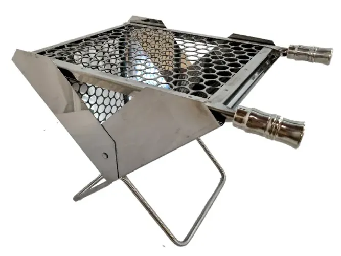 Churrasqueira Inox 1 Grelha Tipo Maleta Camping Pesca Motorhome