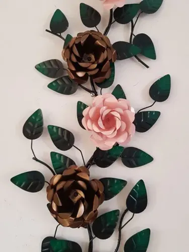 Galho de rosas decorativo Ferro 80cm
