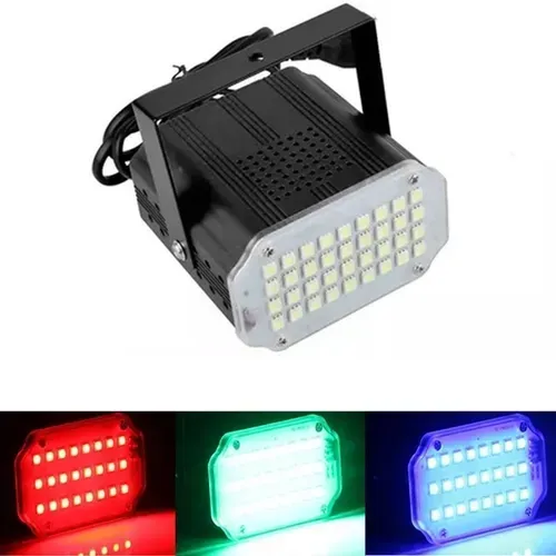 Mini Strobo 24 LEDs Room Bivolt Mini Jogo de Luz colorido Bivolt