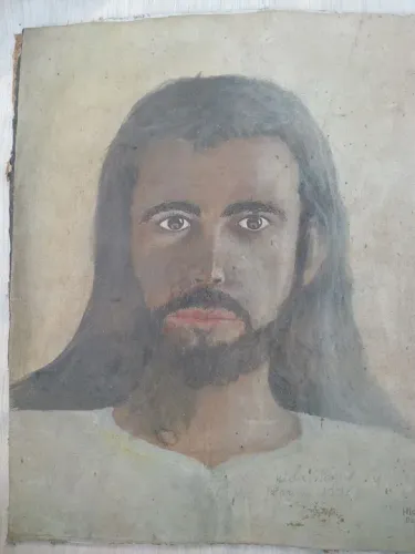 Pintura em acrilex antiguidade  original Magno  Jesus  