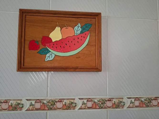 Quadro em madeira pirografada 