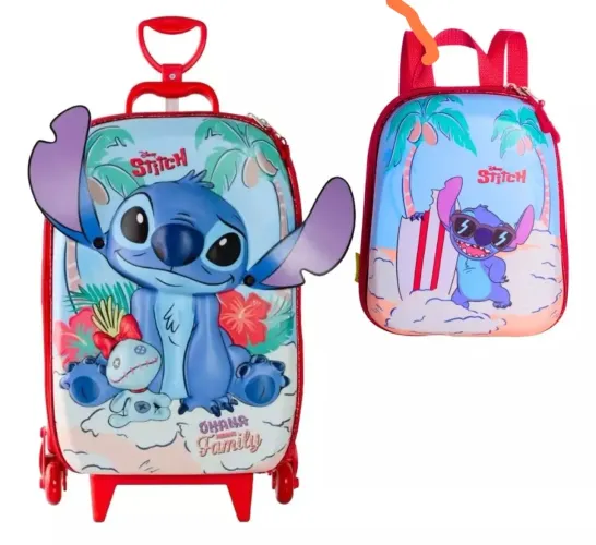 Mochila e Mala de Viagem Infantil Stitch - Disney