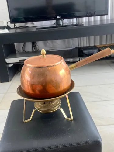 Aparelho de Fundue Profissional em Cobre Completo Vintage 