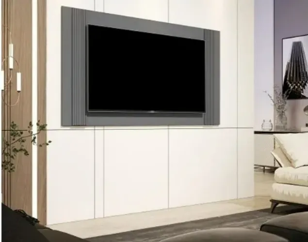 Painel Para Tv até 65" Luxo Detalhe Ripado Glamour 5225 - Onix Onix