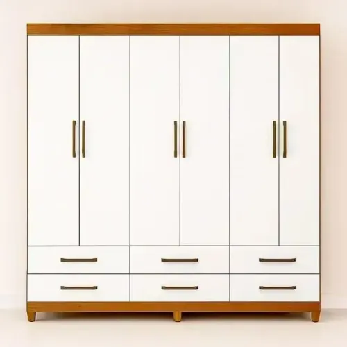 Guarda Roupa Dallas Cinamomo/Branco (PRODUTO DE OFERTA)*