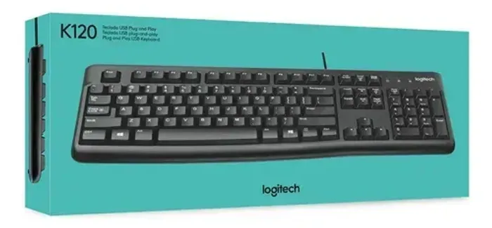 Teclado Com Fio USB Logitech K120 Novo