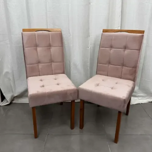 Kit 2 Cadeiras Giulia Estofadas Tecido Veludo Boareto