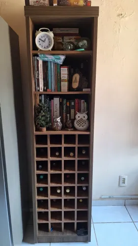Estante de Vinho com Nicho para Livros