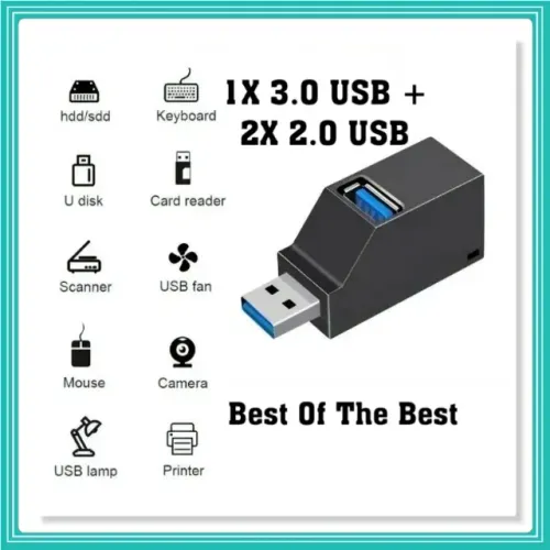 Hub Usb 3 Portas Mistas 1x Usb 3.0 + 2x Usb 2.0
