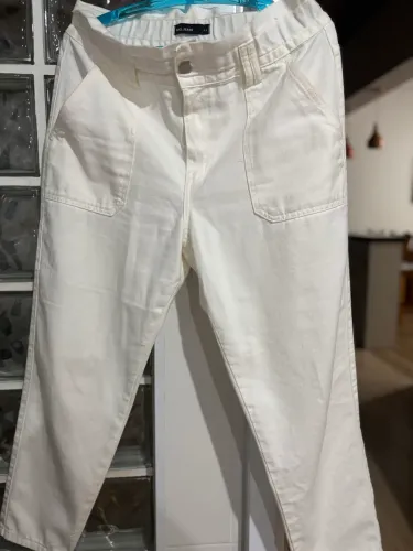 Calça pool jeans white/off 44 nova 