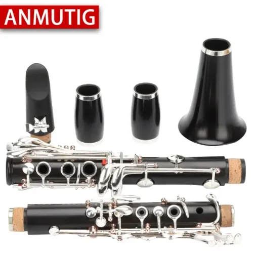 Clarinete Anmutig Noble em Grenadilha 18 Chaves Prata