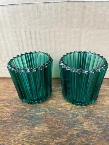 Porta-velas em vidro (conjunto com 2 unidades)