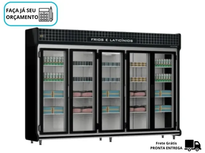 Expositor Refrigerado Auto Serviço Polofrio 3,00m 5 Portas 220v