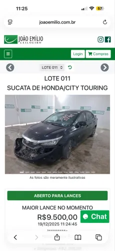 SUCATA HONDA CITY TOURING 1.5 automático 2023 PEÇAS E ACESSÓRIOS 