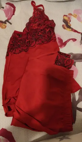 TAMANHO GG Conjunto de Lingerie Vermelho com Renda
