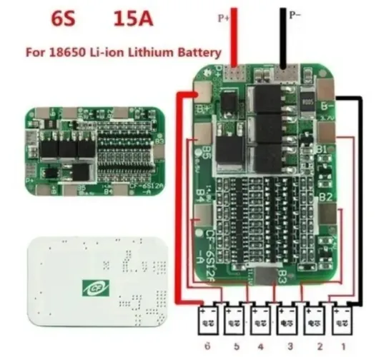 Bms 6s 15a 22v 24v Pack 6s8p Bat 18650 Proteção Balanceada Arduino Auto COD-AM36mação Rob