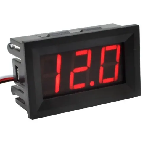 Voltímetro digital vermelho