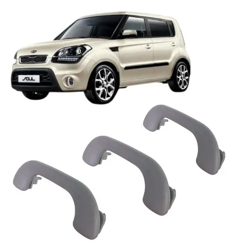 Kit Alça Segurança 3 Puta Que Pariu Kia Soul 2009 2015 Cinza