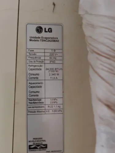 Ar condicionado Splinter LG 24 mil BTUs