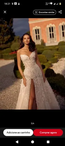 Vestido noiva com fenda