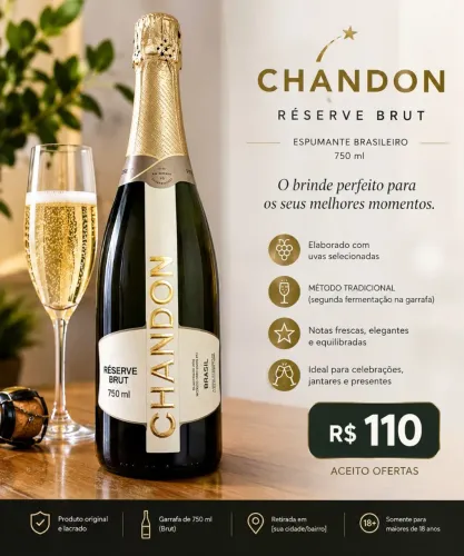 Chandon Réserve Brut 750ml Lacrado - R$ 110