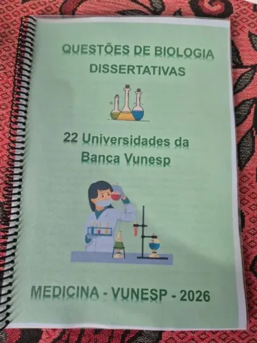 Apostila com TODAS as questões de BIOLOGIA da BANCA VUNESP 2026/1 com questões resolvidas