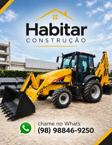 Retroescavadeira para locação, limpeza de terrenos e terraplanagem