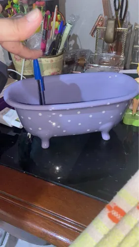 Mini banheira de porcelana organizadora de banheiro