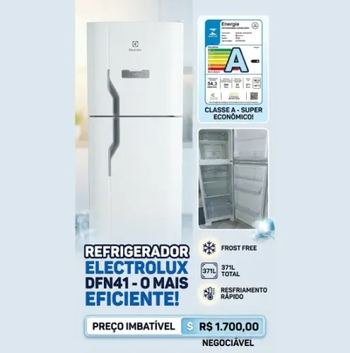 Geladeira Electrolux DFN41 - Duplex Frost Free 371L - 127V