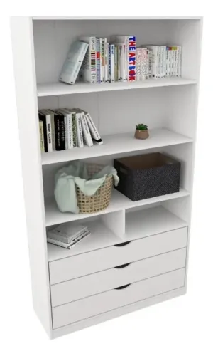 ? Estante Multiuso Branca 1,85m com Gavetas - Organize Tudo com Estilo!