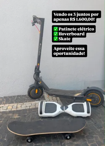 Patinete elétrico, hoverboard & skate