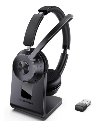 Fone sem fio com microfone para call, headset Bluetooth com cancelamento de ruid