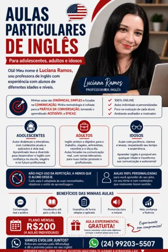 Aulas de Inglês Personalizadas ONLINE!
