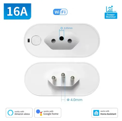 Tomada Inteligente Wifi Plug 16A com Monitor de Energia Alexa ou Google Home - NOVO