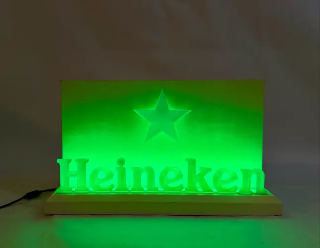 LUMINOSO HEINEKEN _ MADEIRA ACRÍLICO E LED