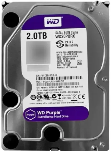 Hd Wd Purple 2tb Sata 64mb 5400 Rpm - Compatível DVR Intelbras