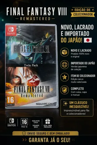 Final Fantasy VII + VIII Twin Pack para Nintendo Switch, novo lacrado e importado do Japão