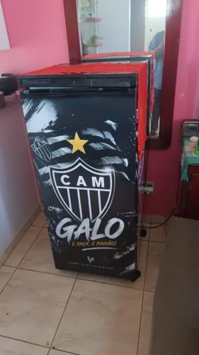 Pequeno freezer vertical envelopado